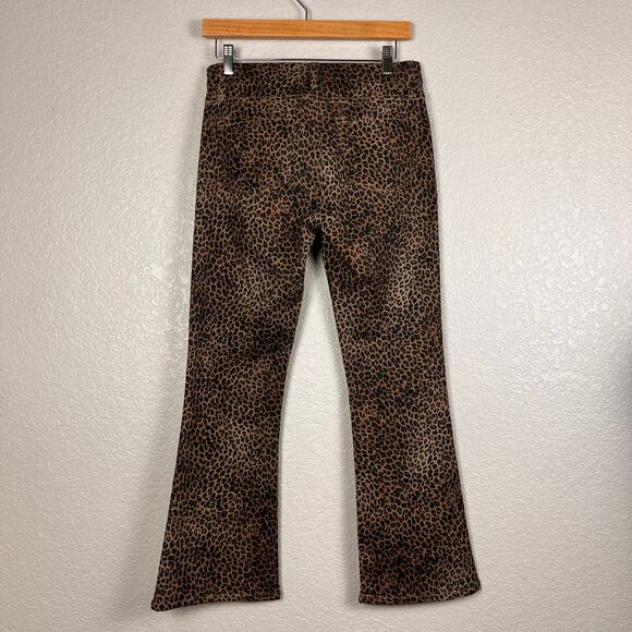 Frame Womens Size 28 Coated Leopard Print Le Crop Mini Bootcut Flare Jeans NWOT - Picture 2 of 5
